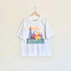 NEW Vintage 90s Ecuador Fascinante Graphic White Single Stitch T Shirt Adult XL